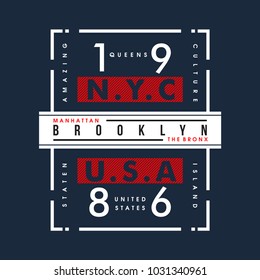 NYC USA cool awesome typography tee design vector illustration,element vintage artistic apparel product