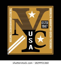 nyc usa design typography vector illustration for print