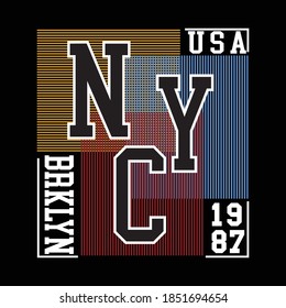 nyc usa design typography,vector illustration for print