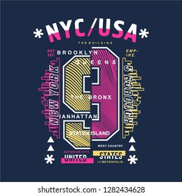 nyc usa graphic typography urban young sport apparel