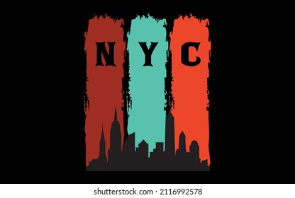 NYC y diseño de camisetas vectoriales