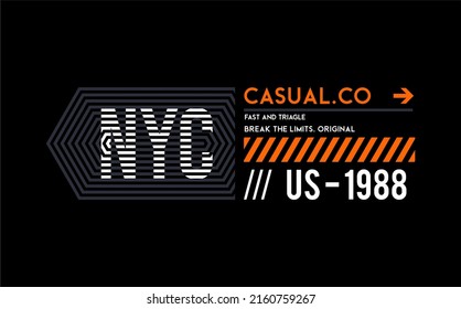 NYC vector typography for t-shirt. perfect for simple style