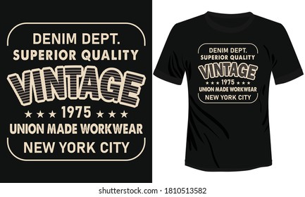 NYC Vintage denim superior quality vector t-shirt design, print-ready t-shirt design