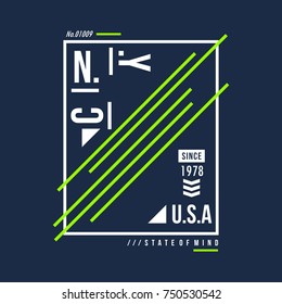 nyc vintage typography graphic vector design illustration, for t shirt printed product