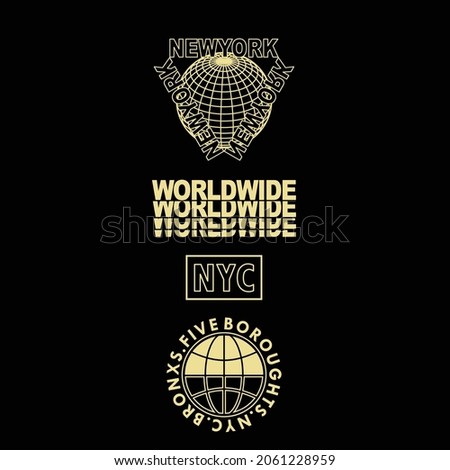 NYC Worldwide writing design, suitable for screen printing t-shirts, clothes, jackets and others