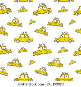 NYC Yellow Cab Seamless Vector Pattern