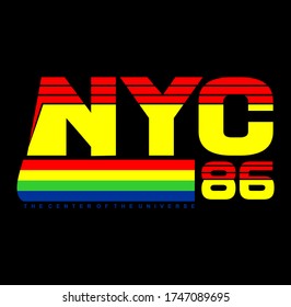 NYC,86 Vector de impresión para camisetas de diseño