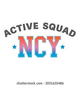 NYC,active squad abstract,Graphic design print t-shirts fashion sport,vector,poster,card