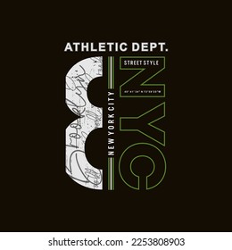 nyc, tipografía de escritura atlética para camiseta de impresión
