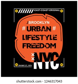nyc/brooklyn typography design t-shirt