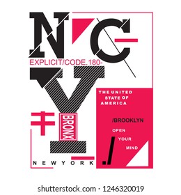nyc/brooklyn typography design t-shirt