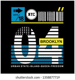 NYC/BROOKLYN typography design,vector illustration
