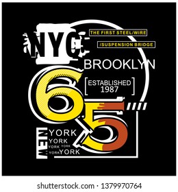 NYC/BROOKLYN typography design,vector illustration