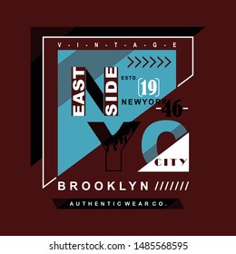 NYC/EAST SIDE/BROOKLYN CITY typography design,vector illustration