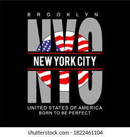 NYC,illustration retro of new york city for t-shirt, typography, vector illustration - stock and ready print