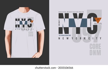 NYCl,artistic typography slogan.  abstract design with lines style. Vector illustration for print tee shirt and more.
