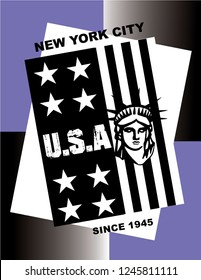NYC/NEW YORK CITY stock vector illustration/t shirt typography design graphic/shirt print
