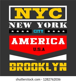 NYC/NEW YORK CITY stock vector vintage illustration/T shirt typography design graphic/print shirt