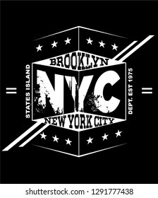 NYC/NEW YORK CITY /stock vector illustration/T shirt design graphic typography/shirt print