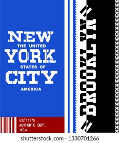 NYC/NEW YORK CITY stock vector illustration,T shirt design graphic typography,shirt print