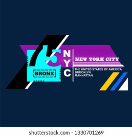 NYC/NEW YORK CITY stock vector illustration,T shirt design graphic typography,shirt print