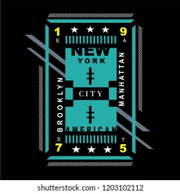 NYC/NEW YORK CITY/BROOKLYN/MANHATTAN/AMERICAN/stock vector typography/T shirt design illustration/print design