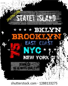 NYC/NEW YORK CITY/stock vector illustration/T shirt desing graphic typography/shirt print