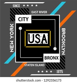 NYC/NEW YORK CITY/stock vector illustration/T shirt typography design graphic/shirt print