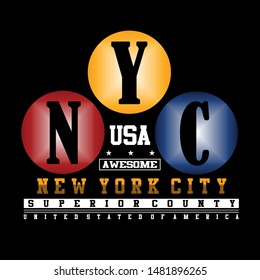 NYC,NEW YORK CITY,TEE ELEMENT GRAPHIC T SHIRT FOR PRINT VECTOR ILLUSTRATION