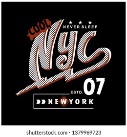 NYC/NEWYORK typography design,vector illustration