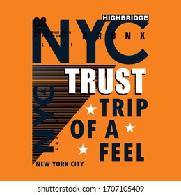 NYC/NEWYORK/CITY/USA Typographic design for tshirt illustration vector