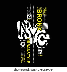 NYC/NEWYORK/THE BRONX typography design for t shirt,vector illustration