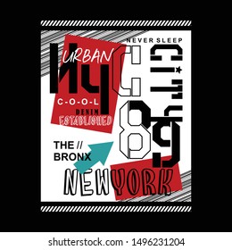 NYC/NEWYORK/THE BRONX typography design for t-shirt,vector illustration