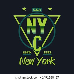 NYC/NEWYORK/USA typography design for tshirt vector illustration