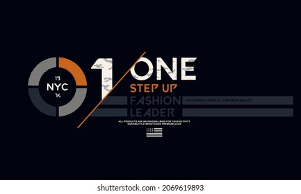 nyc,one step up fashion leader graphic element typography design t shirt ,template,postcard and other uses.