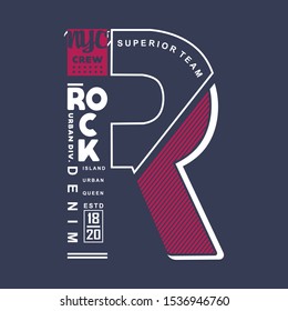 NYC/ROCK DENIM/SUPERIOR TEAM typography design,vector illustration