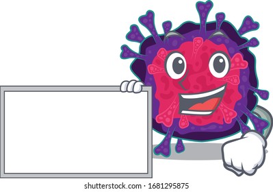 Nyctacovirus with board cartoon mascot design style