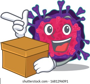 Nyctacovirus cartoon design style having a box