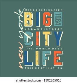 nyc/usa  big city typography graphic style t shirt design