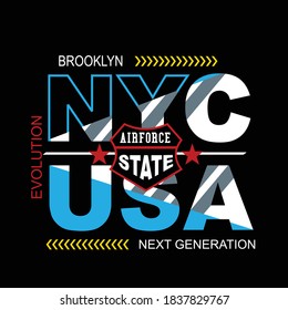 NYC/USA slogan tee graphic typography for print t shirt,illustration,stock vector,art,style
