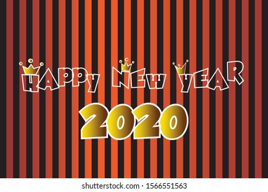 NYE (New Year Eve) 2020. Happy New Year 2020 winter holiday greeting card design template. Party poster, banner or invitation gold glittering stars falling snowflakes glitter decoration. xmas, vector