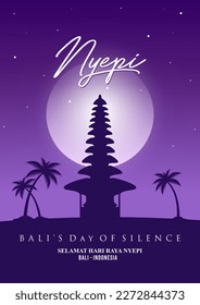 nyepi bali day of silence vector design 