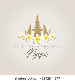 nyepi bali day of silence vector design 