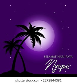 nyepi bali day of silence vector design 