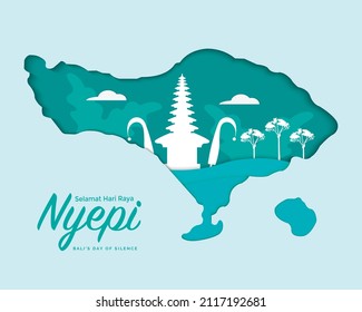 Nyepi With Bali Map And Temple