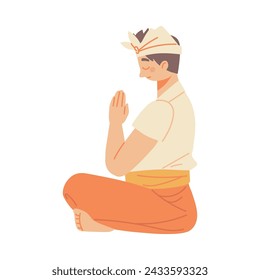 nyepi balinese man illustration vector