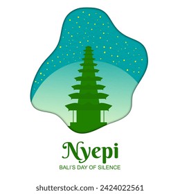 Nyepi Day in Bali. Bali's Day of Silence and Hindu New Year Vector Illustration, Nyepi Day and Hari Raya Saka, Hindu Ceremony