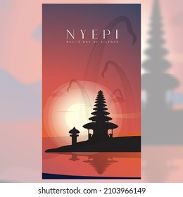 Nyepi day sunset background design vertical story instagram bali's day of silence 