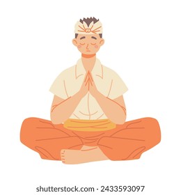 nyepi man in silence illustration vector