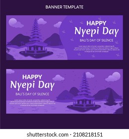 Nyepi social media and banner template vector, happy Nyepi day 